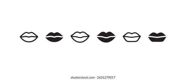 Lips icon collection in various styles Vector