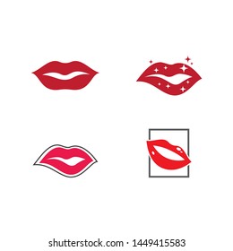 Lips icon cosmetic logo vector template