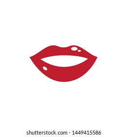 Lips icon cosmetic logo vector template