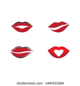 Lips icon cosmetic logo vector template