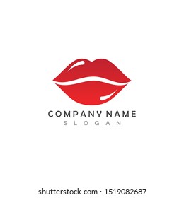 Lips icon cosmetic logo vector template
