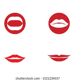 Lips icon cosmetic logo vector template
