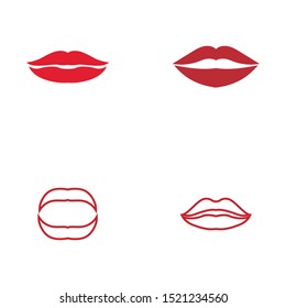 Lips icon cosmetic logo vector template