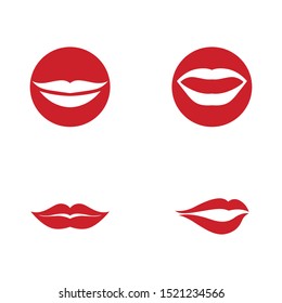 Lips icon cosmetic logo vector template