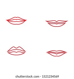 Lips icon cosmetic logo vector template