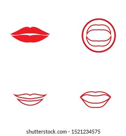 Lips icon cosmetic logo vector template