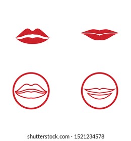 Lips icon cosmetic logo vector template
