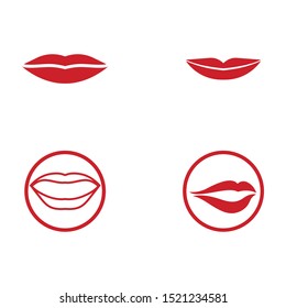 Lips icon cosmetic logo vector template