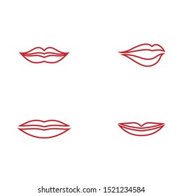 Lips icon cosmetic logo vector template