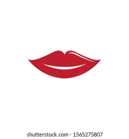 Lips icon cosmetic logo vector template