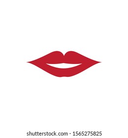 Lips icon cosmetic logo vector template