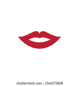 Lips icon cosmetic logo vector template