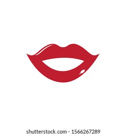 Lips icon cosmetic logo vector template