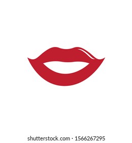 Lips icon cosmetic logo vector template