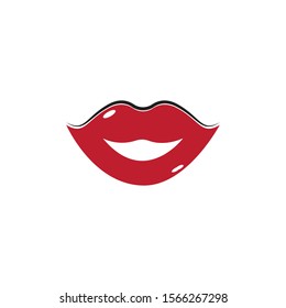 Lips icon cosmetic logo vector template