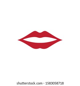 Lips icon cosmetic logo vector template