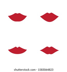 Lips icon cosmetic logo vector template
