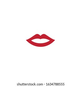 Lips icon cosmetic logo vector template