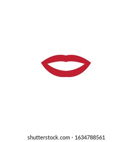 Lips icon cosmetic logo vector template
