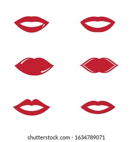 Lips icon cosmetic logo vector template