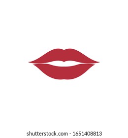 Lips icon cosmetic logo vector template