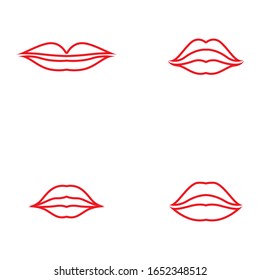 Lips icon cosmetic logo vector template