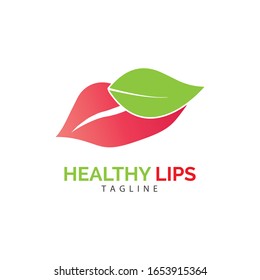 Lips icon cosmetic logo vector template