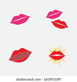 Lips icon cosmetic logo vector template