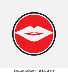 Lips icon cosmetic logo vector template
