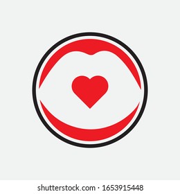 Lips icon cosmetic logo vector template