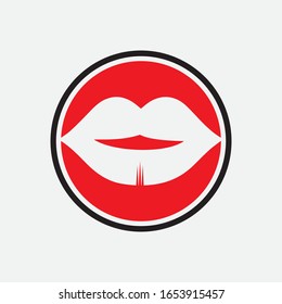 Lips icon cosmetic logo vector template