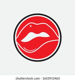 Lips icon cosmetic logo vector template