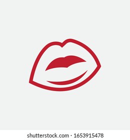 Lips icon cosmetic logo vector template