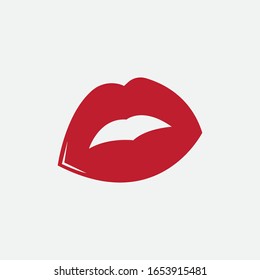 Lips icon cosmetic logo vector template