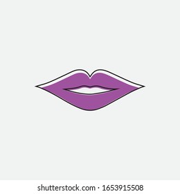 Lips icon cosmetic logo vector template