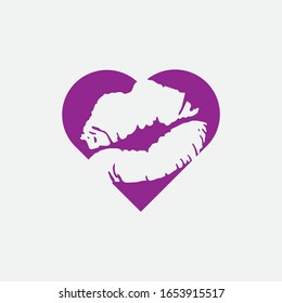 Lips icon cosmetic logo vector template