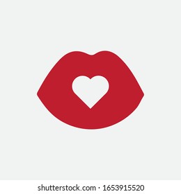 Lips icon cosmetic logo vector template