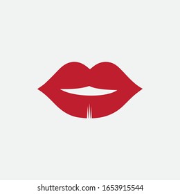 Lips icon cosmetic logo vector template