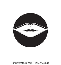 Lips icon cosmetic logo vector template