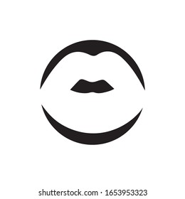 Lips icon cosmetic logo vector template