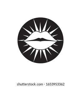 Lips icon cosmetic logo vector template
