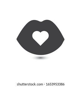 Lips icon cosmetic logo vector template