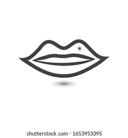 Lips icon cosmetic logo vector template