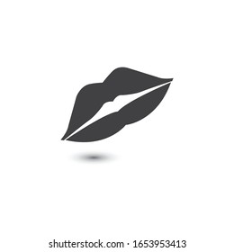 Lips icon cosmetic logo vector template