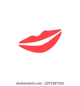 Lips icon cosmetic logo vector template