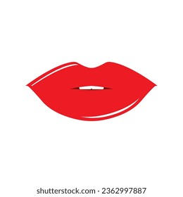 Lips icon cosmetic logo vector template