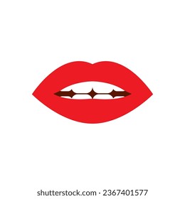 Lips icon cosmetic logo vector template