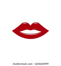 Lips icon design isolated on white background. Vector illustration