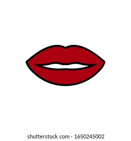 Lips icon design isolated on white background. Vector illustration