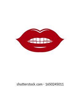 Lips icon design isolated on white background. Vector illustration
